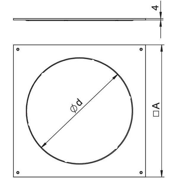 DUG 350-3 R9 Mounting lid 350-2/3 for R9 383x383x4 image 2