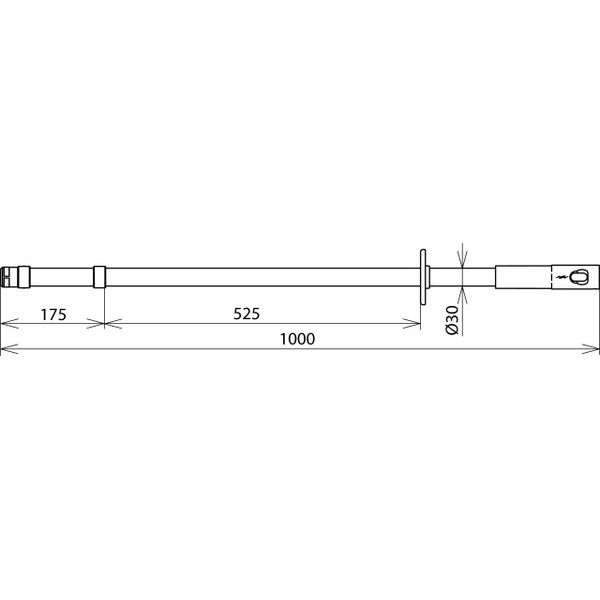 Insulating stick 36kV w. plug-in coupling hexagon shaft L 1000mm image 2