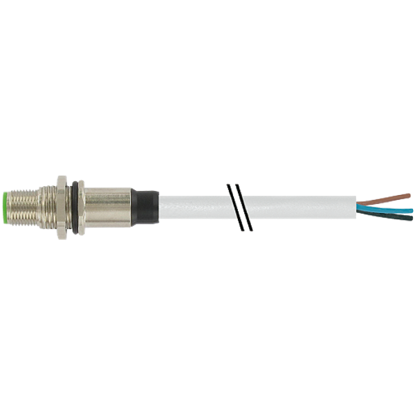 M12 male recept. A-cod. rear PVC 5x0.34 gy UL/CSA 3m image 1