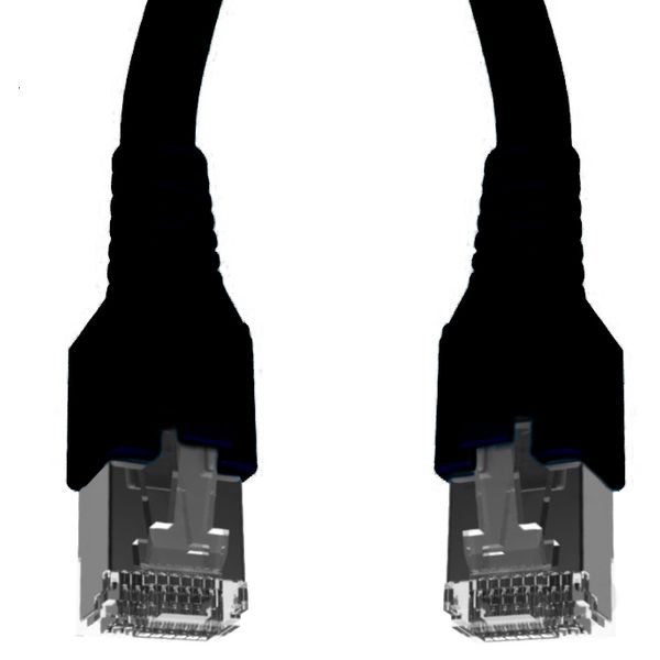 Patchcord RJ45 shielded Cat.6a 10GB, LS0H, black,   1.0m image 2