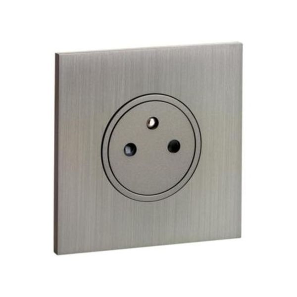 Art d'Arnould universe Epure power socket 2P+E 16A 250V - brushed steel image 1