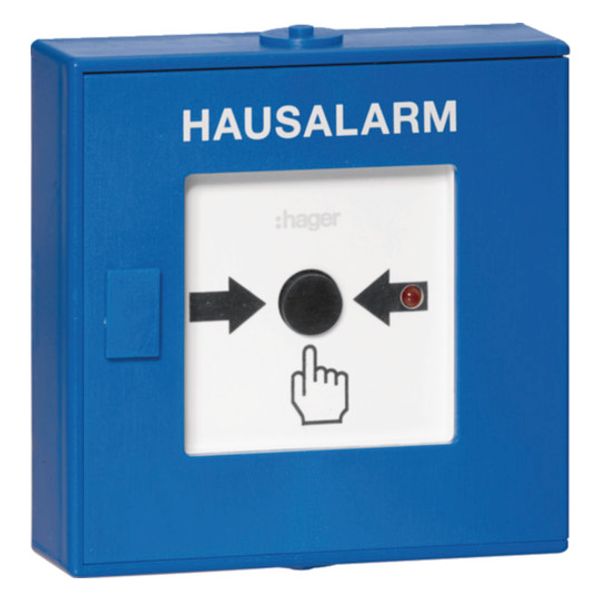 BEKA radio push-button detector, house alarm, blue, for hazard detection systems image 1