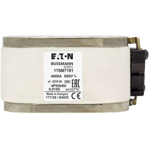 Fuse-link, high speed, 4000 A, AC 600 V, size 4, 120 x 105 x 59 mm, aR, IEC, single indicator image 4