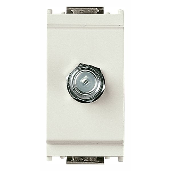 F type female socket connector white image 1