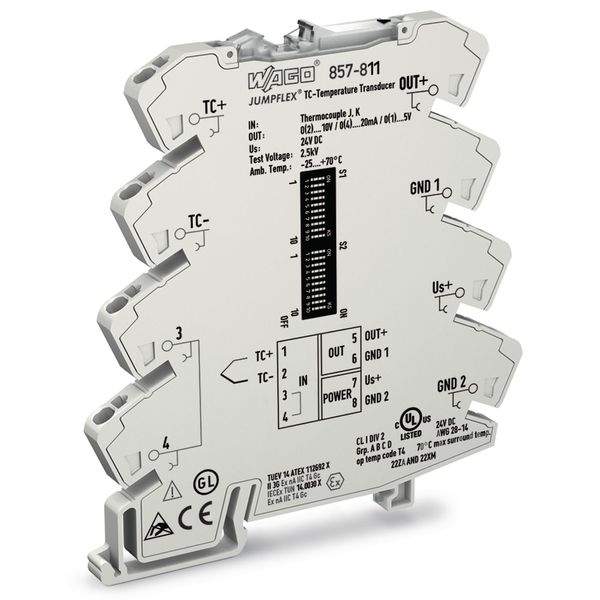 857-811 Temperature signal conditioner for thermocouples; Current and voltage output signal; Configuration via software image 2