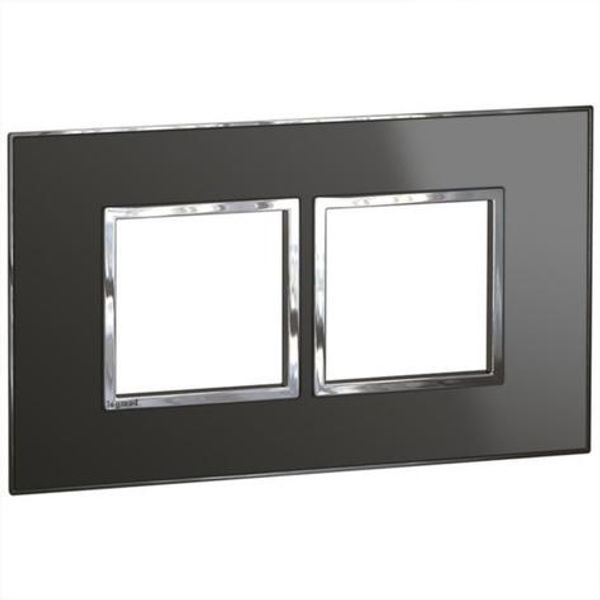 British standard plate Arteor square version 4 modules - reflective black image 1