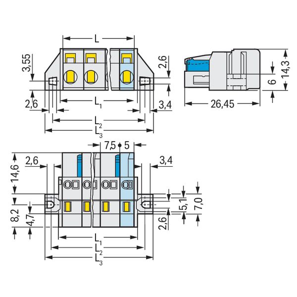 1-conductor female connector CAGE CLAMP® 2.5 mm² light gray image 4