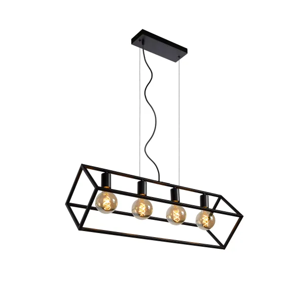 Lucide FABIAN - Pendant light - 4xE27 - Black image 1