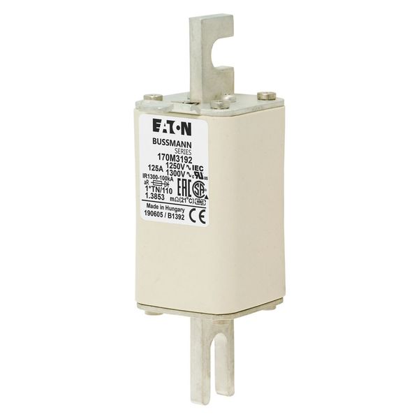 Fuse-link, high speed, 125 A, AC 1250 V, compact size 1, 45 x 58 x 138 mm, aR, DIN, IEC, type T indicator image 5