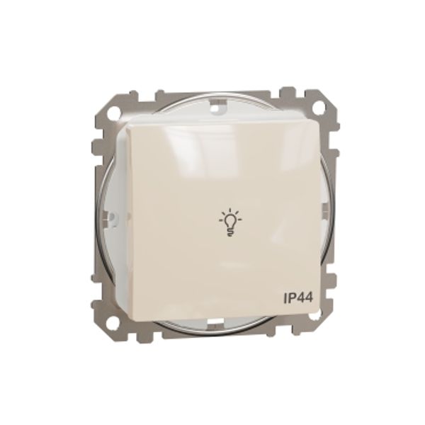 Sedna Design & Elements, 1-way Push-Button 10A Lamp Symbol, professional, beige image 2