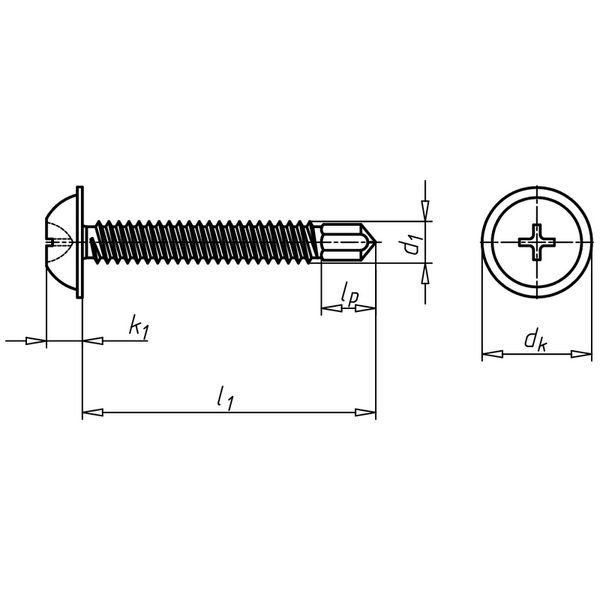 Self tapping screw 4.2x32 Flat head cross image 1