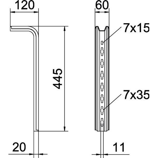 TPS 445 FT TP suspended support  L445mm image 2