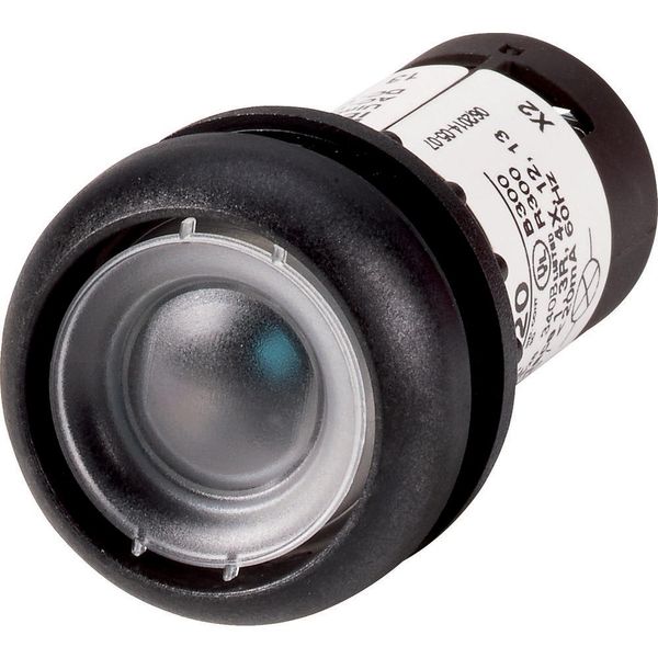 Illuminated pushbutton actuator, Flat, maintained, 1 N/O, Screw connection, LED green, Without button plate, 120 V AC, Bezel: black image 2