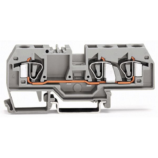 3-conductor through terminal block 6 mm² center marking gray image 1