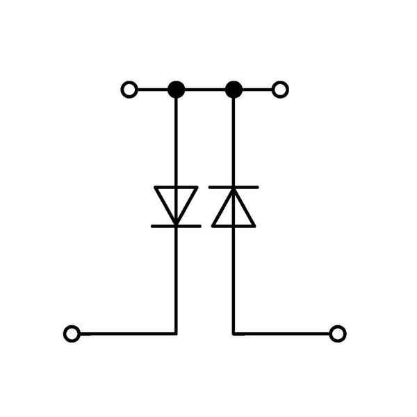 Component terminal block double-deck with 2 diodes 1N4007 gray image 2