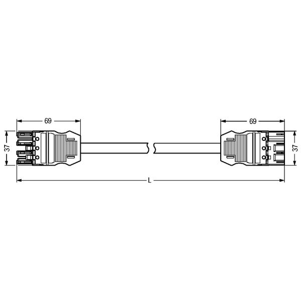 pre-assembled interconnecting cable B2ca Socket/plug gray image 3