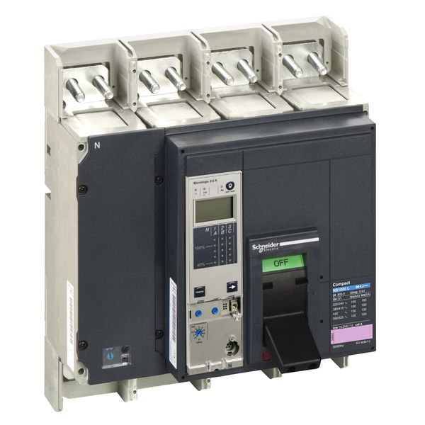 circuit breaker ComPact NS1000L, 150 kA at 415 VAC, Micrologic 2.0 A trip unit, 1000 A, fixed,4 poles 4d image 3