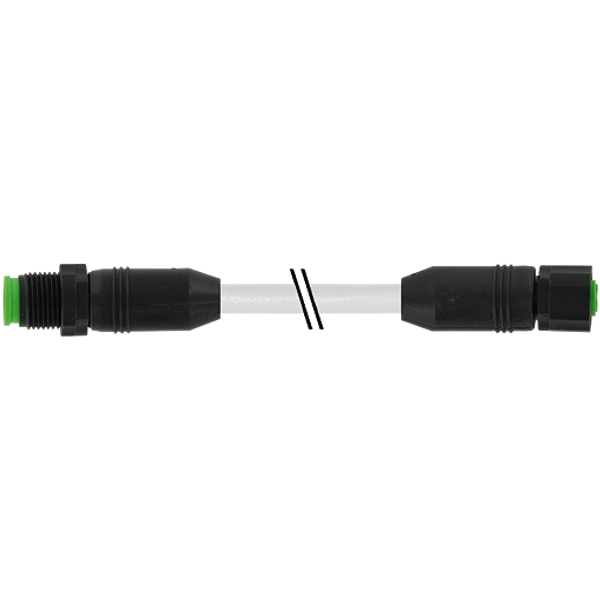 M12 male 0° / M12 female 0° A-cod. Lite PUR 8x0.25 gy +drag ch. 10m image 1