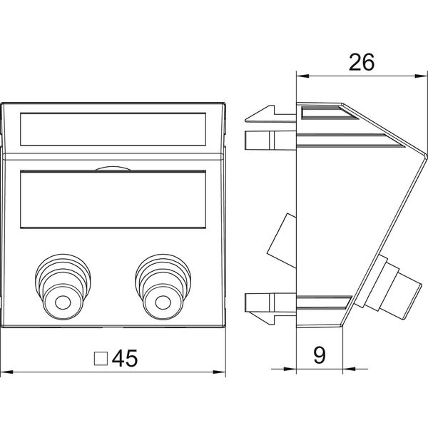 MTS-2R L SWGR1 Multimedia support audio cinch 2xsocket with sold. connection 45x45mm image 2