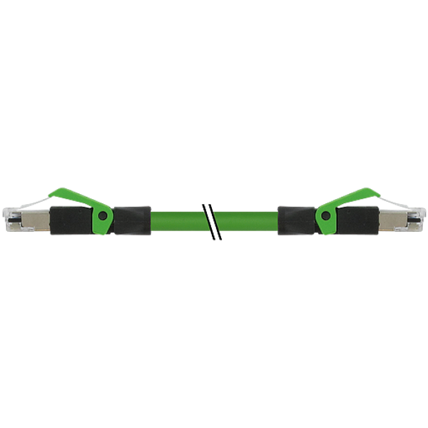 RJ45 male 0°/RJ45 male 0° Gigabit PUR 4x2xAWG24 shielded gn UL/CSA 2m image 1