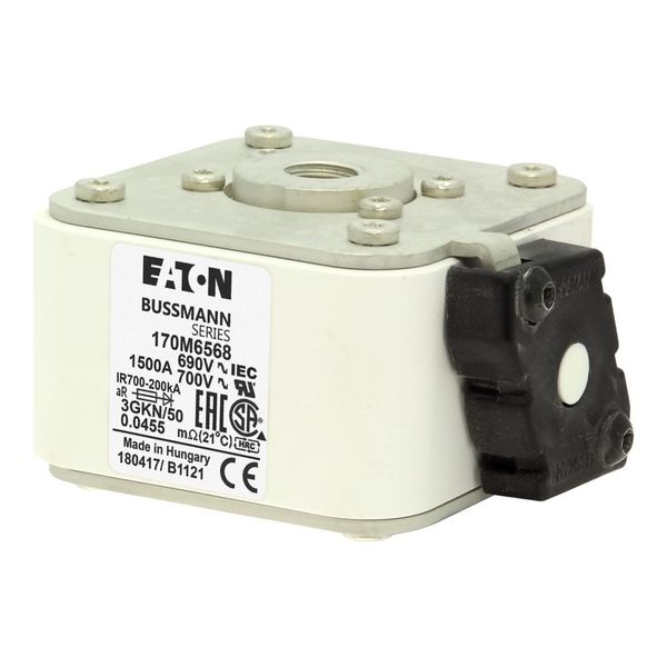 Fuse-link, high speed, 1500 A, AC 690 V, size 3, 76 x 92 x 53 mm, aR, IEC, UL, single indicator image 5