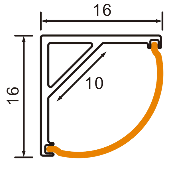 Aluminium Profile with PC Cover 2m L-Type THORGEON image 1