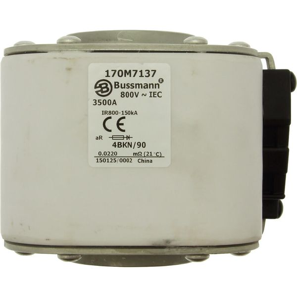 Fuse-link, high speed, 3500 A, AC 800 V, size 4, 120 x 105 x 91 mm, aR, IEC, single indicator image 8