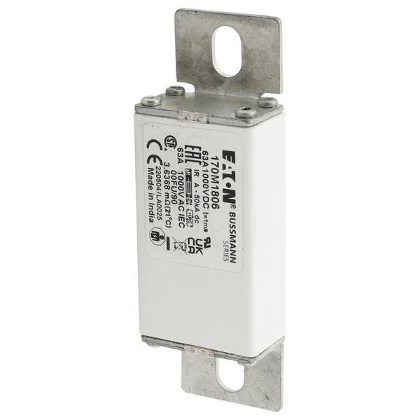 Fuse-link, high speed, 63 A, DC 1000 V, size 000, 24 x 36 x 115 mm, aR, IEC image 18