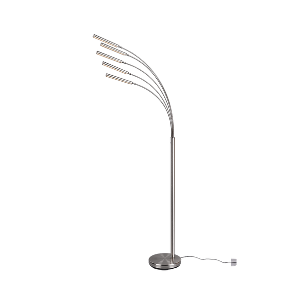 Reed LED floor lamp brushed steel image 1