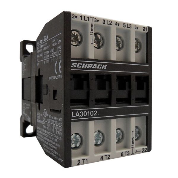 Contactor 3pole, 4kW, AC3, 10A, 24VAC + 1NC built in image 1