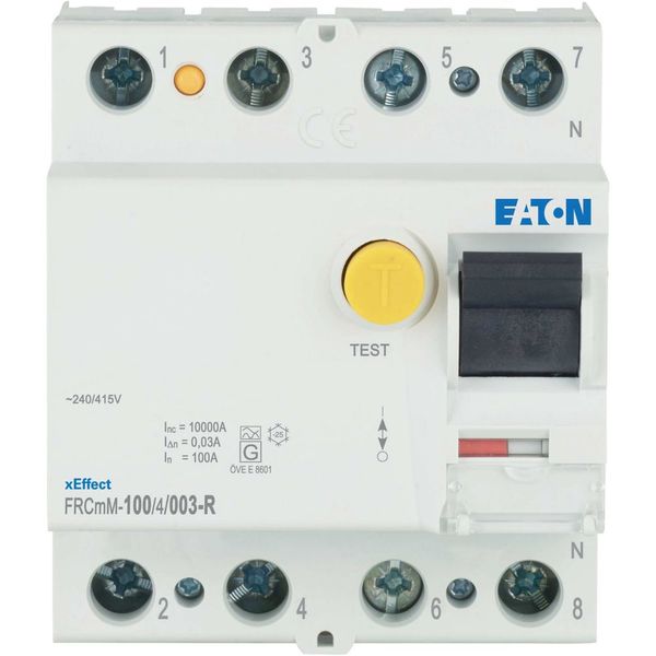 Residual current circuit breaker (RCCB), 100A, 4p, 30mA, type R image 1