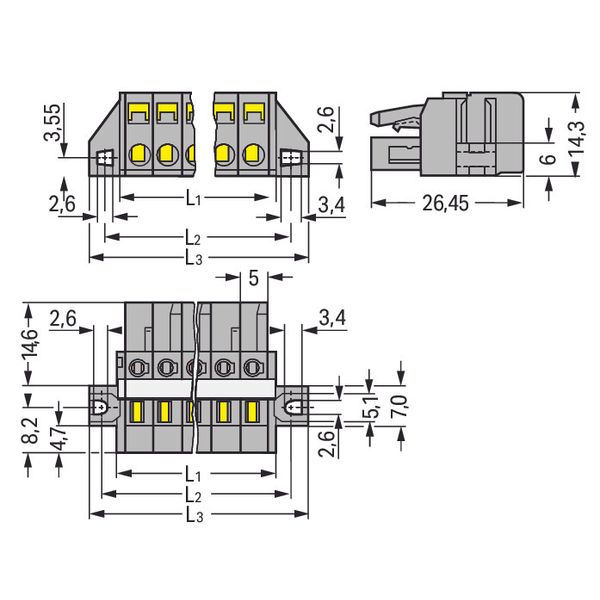 1-conductor female plug;clamping collar;2.5 mm²;gray image 3