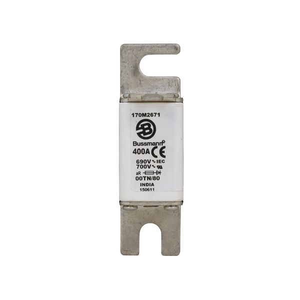 Fuse-link, high speed, 400 A, AC 690 V, DIN 00, 30 x 51 x 100 mm, aR, DIN, IEC, type T indicator image 7