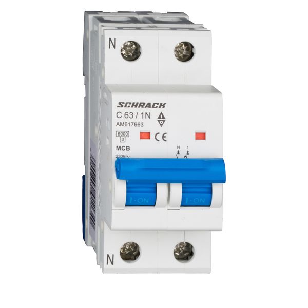 Miniature Circuit Breaker (MCB) AMPARO 6kA, C 63A, 1+N image 1