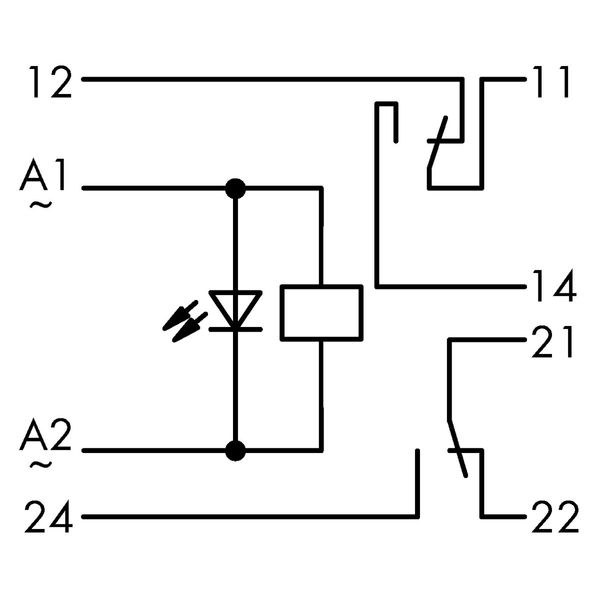 Relay module Nominal input voltage: 230 VAC 2 changeover contacts gray image 3