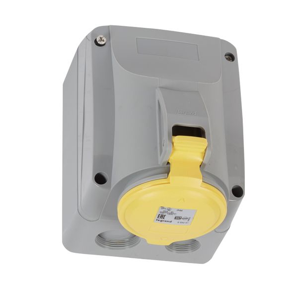 SURFACE MOUNTING SOCKET 32A 2P+E 100/130V IP44 image 2