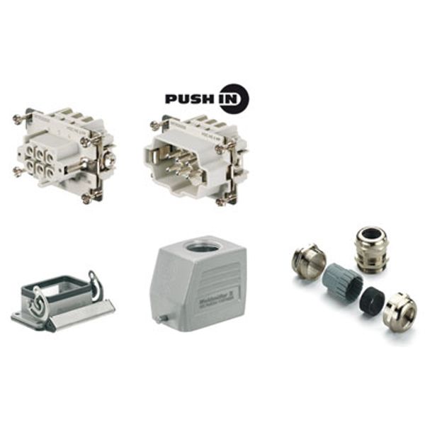 Industrial connectors (set), Series: HE, PUSH IN, Size: 3, Number of p image 1