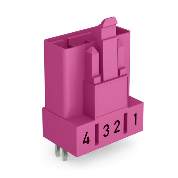 Plug for PCBs straight 4-pole pink image 1