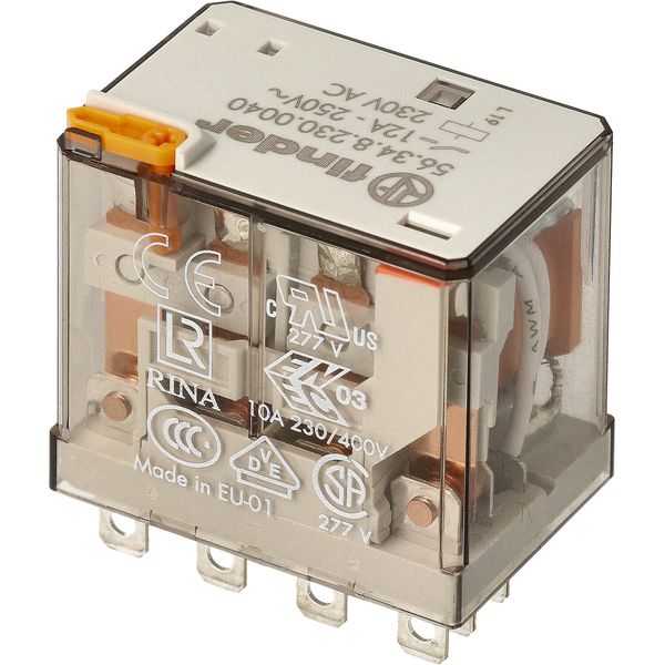 Miniature power Rel. 4CO 12A/230VAC/AgSnO2 Test button/Mech.ind. (56.34.8.230.4040) image 3