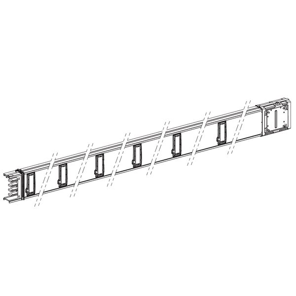 Horizontal distribution length, KSA250, aluminium, 250A, fixed length (A=3000mm), 12 outlets, white RAL9001 image 1