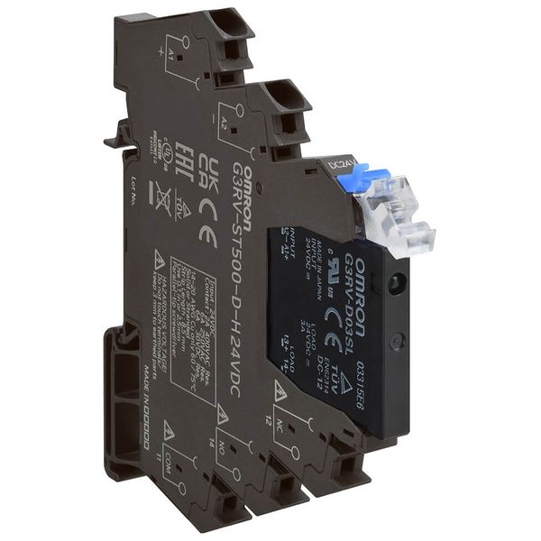 Slimline  SSR 6 mm, incl. socket, DC output MOSFET, 3 A, Screw termina G3RV5242G image 1