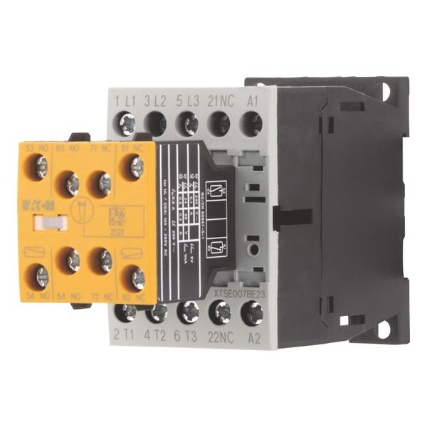 Safety contactor, 380 V 400 V: 3 kW, 2 N/O, 3 NC, 24 V DC, DC operation, Screw terminals, With mirror contact (not for microswitches). image 2