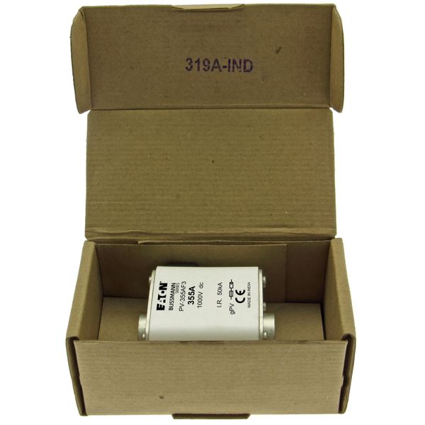 Fuse-link, high speed, 355 A, DC 1000 V, size 3, 76 x 92 x 91 mm, gPV, IEC, UL, single indicator image 12