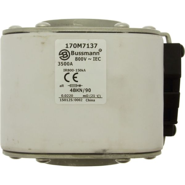 Fuse-link, high speed, 3500 A, AC 800 V, size 4, 120 x 105 x 91 mm, aR, IEC, single indicator image 7