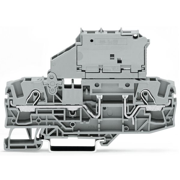 2006-1615 2-conductor fuse terminal block; with pivoting fuse holder; for 5 x 20 mm miniature metric fuse image 1