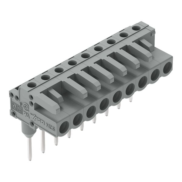 Female connector for rail-mount terminal blocks 0.6 x 1 mm pins angled image 1