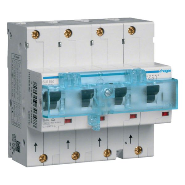 SLS switch 4-pole 3P+N E characteristic 50A for DIN rail mounting image 1