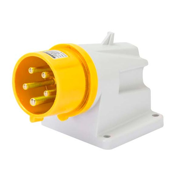 90° ANGLED SURFACE MOUNTING INLET - IP44 - 3P+E 16A 100-130V 50/60HZ - YELLOW - 4H - SCREW WIRING image 2