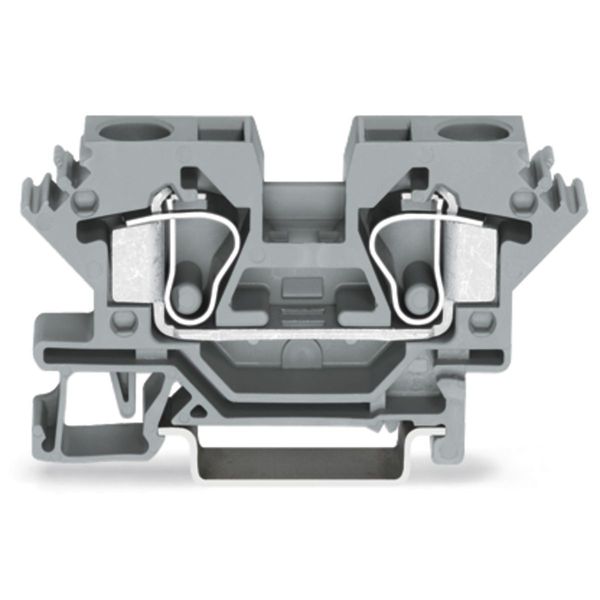 2-conductor through terminal block 10 mm² lateral marker slots gray image 2