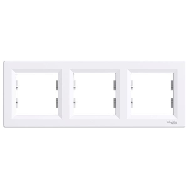 Asfora - horizontal 3-gang frame - white image 1